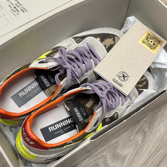 Golden Goose Camouflage Athletic Shoes - Gray, Yellow, Orange - Picture 8 of 8